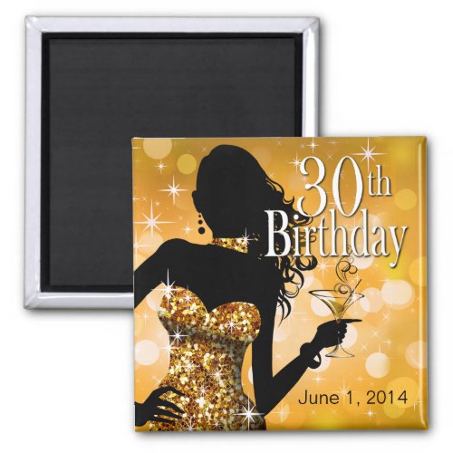 Bring the Bling Sparkle 30th Birthday  gold Magnet