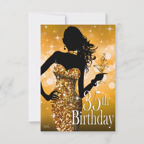 Bring the Bling Sparkle Birthday small card gold