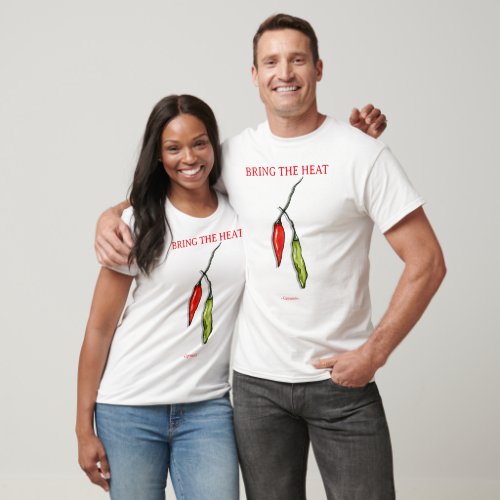 Bring the heat red  green peppers t_shirt 