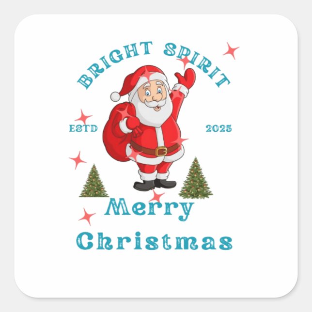 Bring the holiday cheer to life with Santa design  Square Sticker (Front)