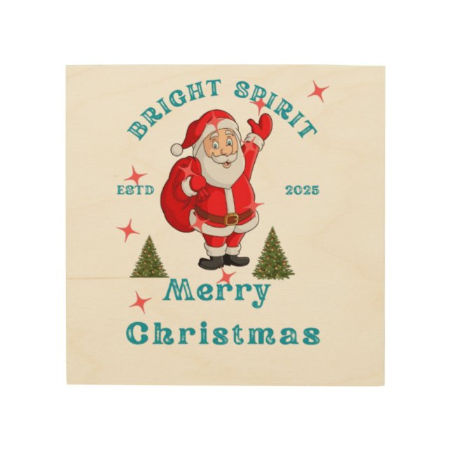 Bring the holiday cheer to life with Santa design  Wood Wall Art (Front)