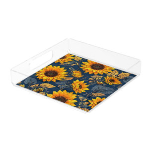 Bring the Warmth of Sunshine Indoors: Sunflowers Acrylic Tray