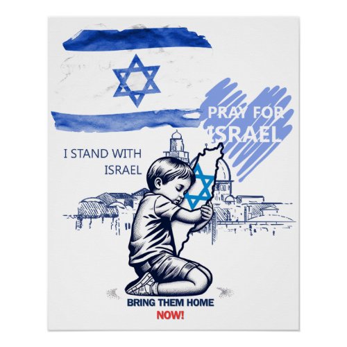 Bring them home NOW I stand with Israel Paper Poster