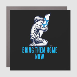 Bring them home NOW. October 7. Israeli hostages. Car Magnet