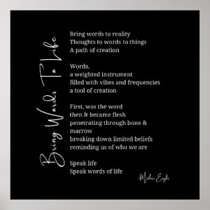 Bring words to life Poem Wall Art poster Decor