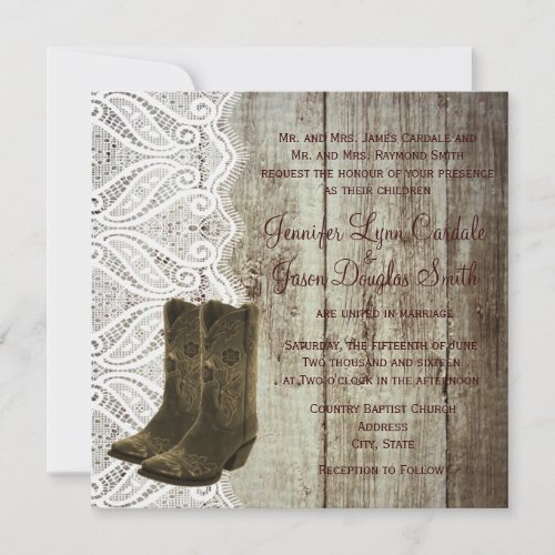 Bring Your Boots Cowboy Wedding Invitations