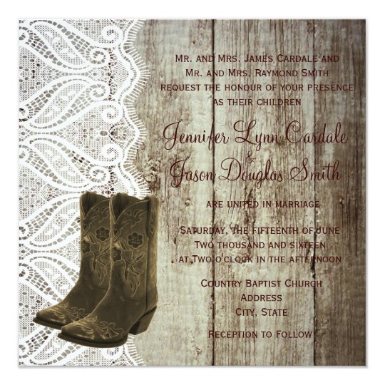 Bring Your Boots Wedding Invitations | Zazzle.com