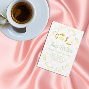 Bring Your Favorite Tea: Floral Baby Shower Enclosure Card