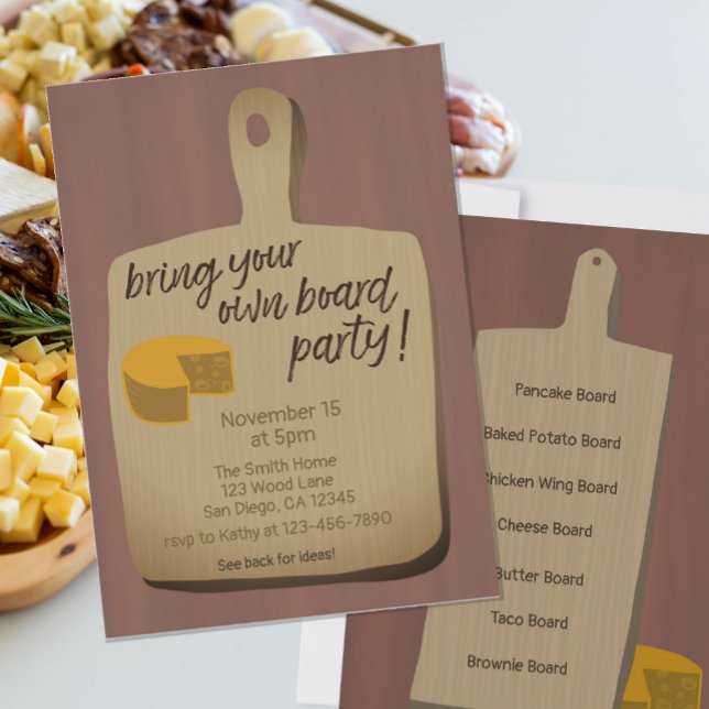 Bring Your Own Board Dinner Party  Invitation (Creator Uploaded)