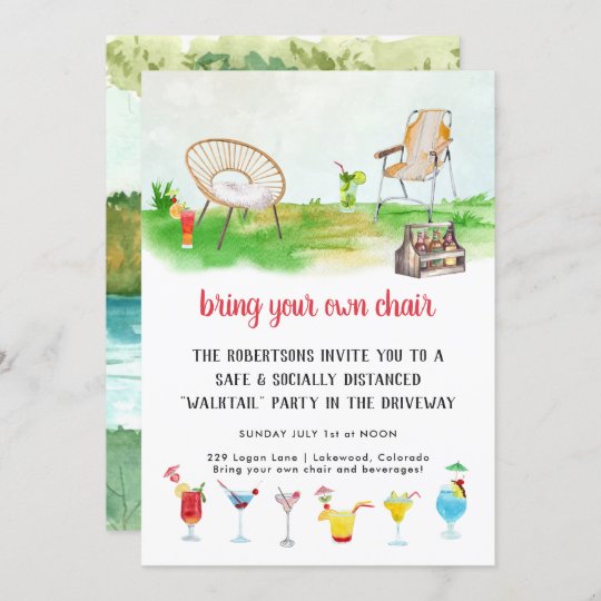 Bring Your Own Chair Driveway Cocktail Party Invitation