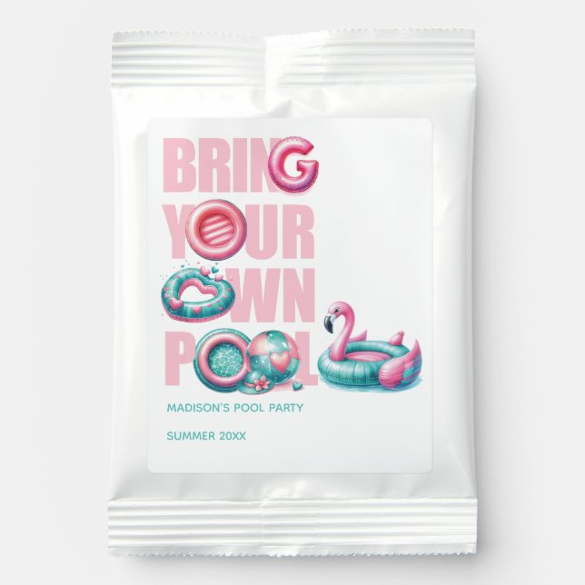 Bring Your Own Pool Party Personalized Margarita Drink Mix (Front)