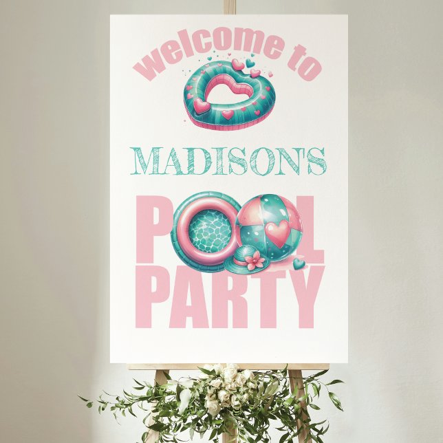 Bring Your Own Pool Party Pink Welcome Sign (Creator Uploaded)