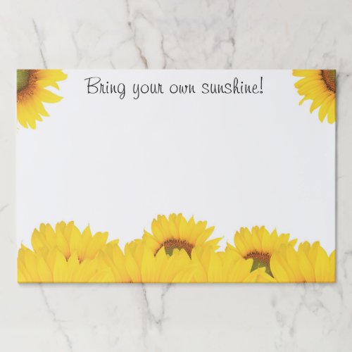 Bring your own sunshine sunflowers paper pad