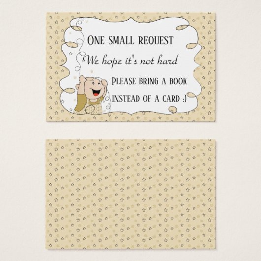 BringABook "Baby & Stars" Insert Card/Personalize (Front & Back)