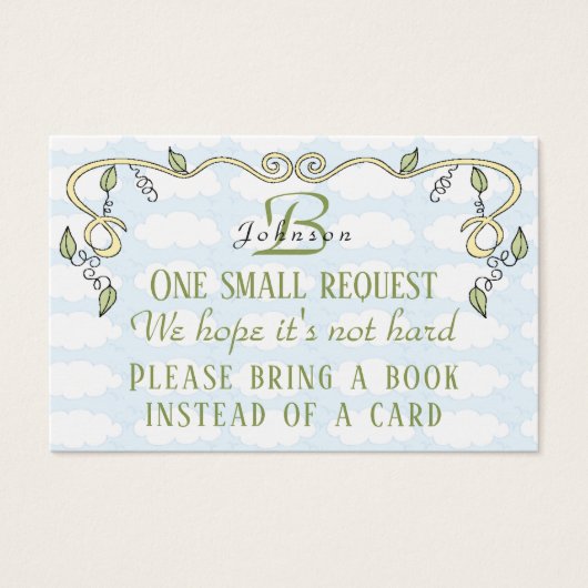 BringABook "Castle/Yellow" Insert Card/Personalize (Front)