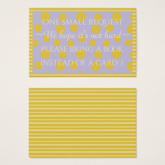 BringABook "Gold/Lavender" Insert Card/Personalize (Front & Back)