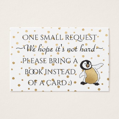 BringABook Gold Penguin Insert CardPersonalize