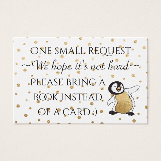 BringABook "Gold Penguin" Insert Card/Personalize (Front)