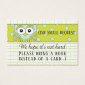 BringABook "Owl/Blue" Insert Card/Personalize (Front)