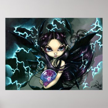 Bringer Of Lightning Art Print Storm Fairy by strangeling at Zazzle