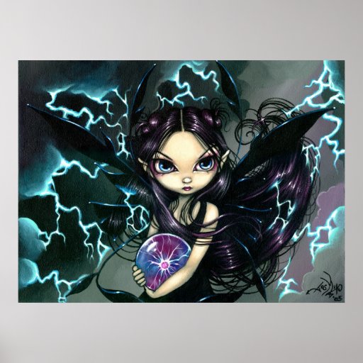 Bringer of Lightning ART PRINT Storm Fairy | Zazzle