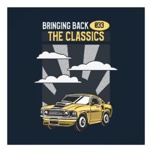 Bringing Back the Classics Retro Muscle Car Photo Print