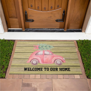 Bringing Home the Christmas Tree 30" x 45" Doormat