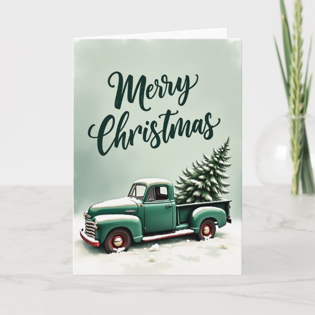 Bringing Home The Christmas Tree Card (Front)