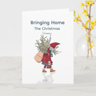 Bringing Home the Christmas Tree Card