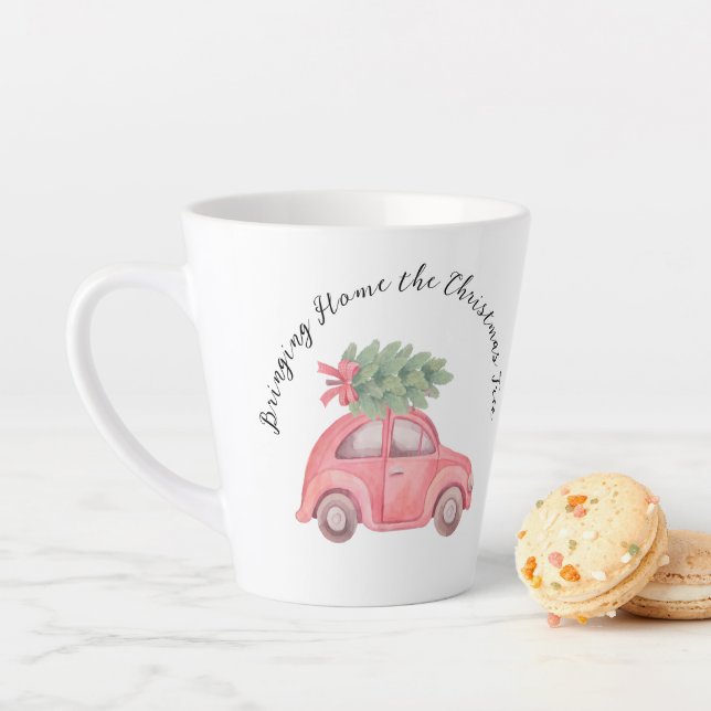 Bringing Home the Christmas Tree, Latte Mug (In Situ)