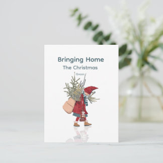 Bringing Home the Christmas Tree Postcard