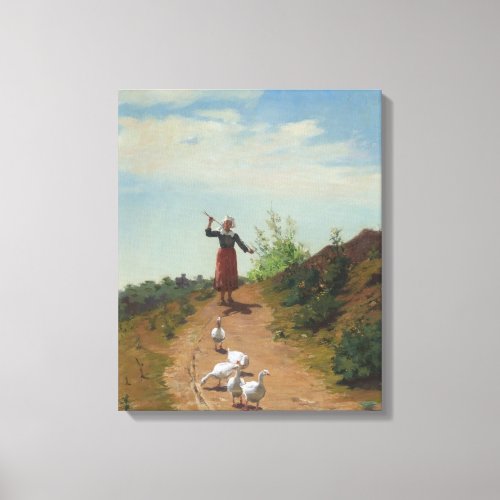 Bringing Home the Flock of Geese by Paul Peel Canvas Print