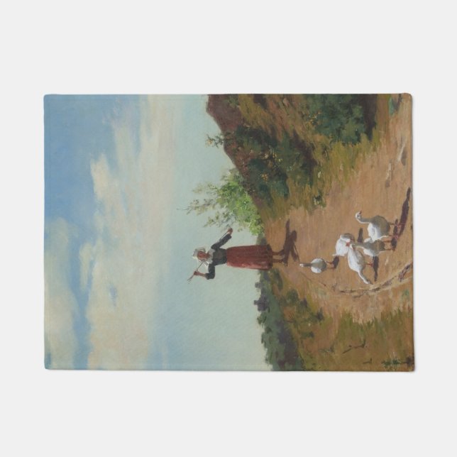 Bringing Home the Flock of Geese (by Paul Peel) Doormat (Front)