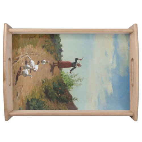 Bringing Home the Flock of Geese by Paul Peel Serving Tray