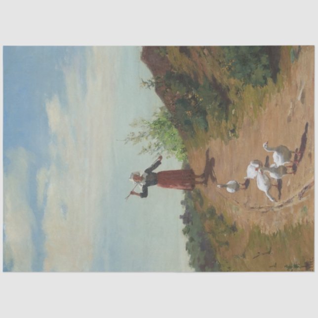 Bringing Home the Flock of Geese (by Paul Peel) Tissue Paper (Front)