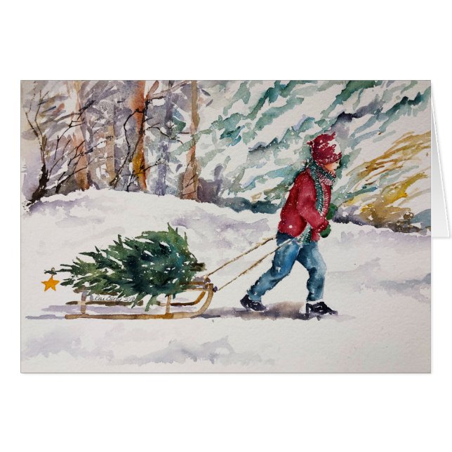 Bringing Home the Tree Cards (Front Horizontal)