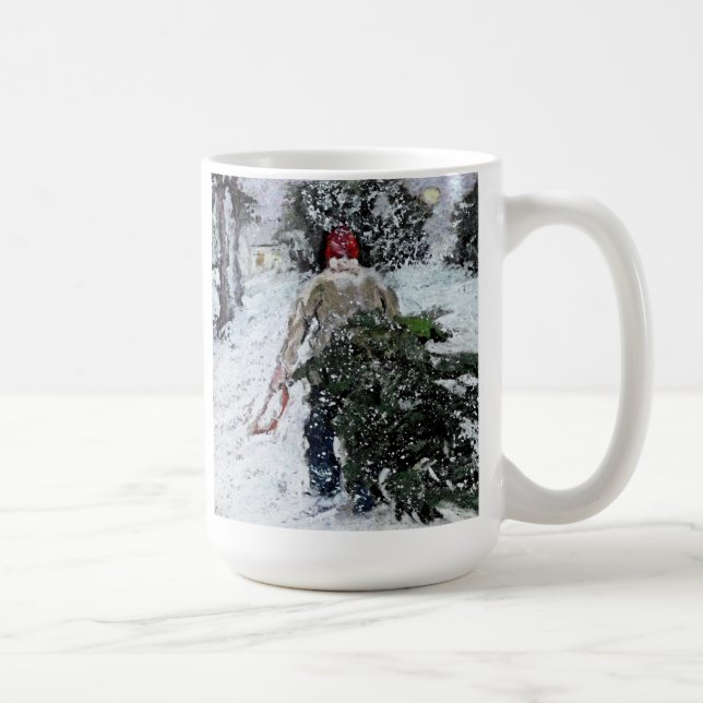 Bringing Home the Tree Mug (Right)