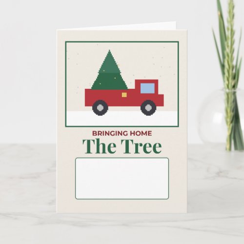 Bringing Home the Tree Red Truck Christmas Card