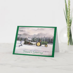 Bringing home the tree, Season's Greetings Holiday Card