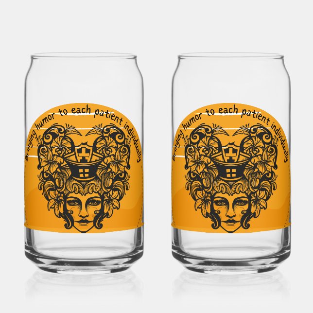 Bringing humor to each patient individually can glass (Front)