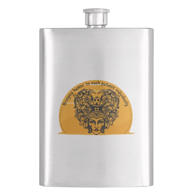 Bringing humor to each patient individually flask (Front)