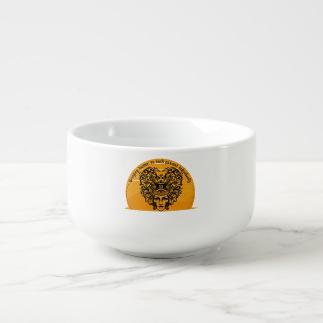 Bringing humor to each patient individually soup mug (Front)