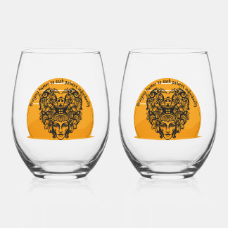 Bringing humor to each patient individually stemless wine glass