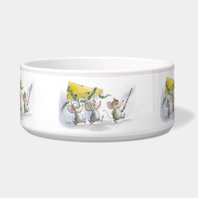 Bringing In The Christmas Cheese Pet Bowl (Front)