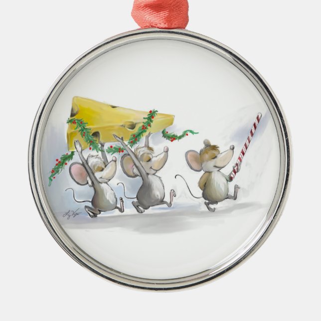 Bringing In The Christmas Cheese Premium Ornament (Front)