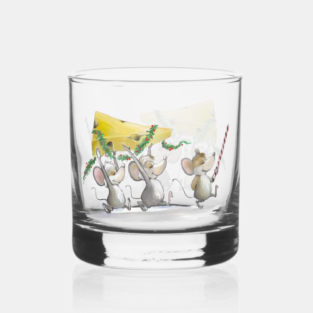 Bringing In The Christmas Cheese Whiskey Glass (Front)