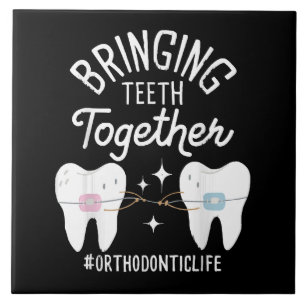 Bringing Teeth Together - Orthodontist Ceramic Tile