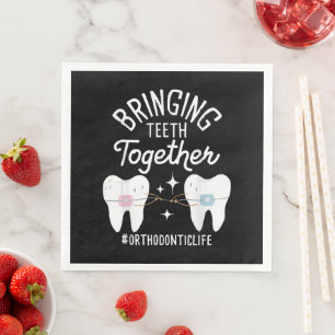 Bringing Teeth Together - Orthodontist  Paper Dinner Napkins