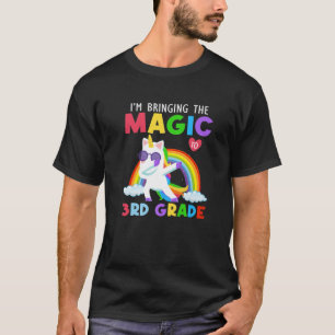 Bringing The Magic To 3Rd Grade Girls Unicorn Back T-Shirt