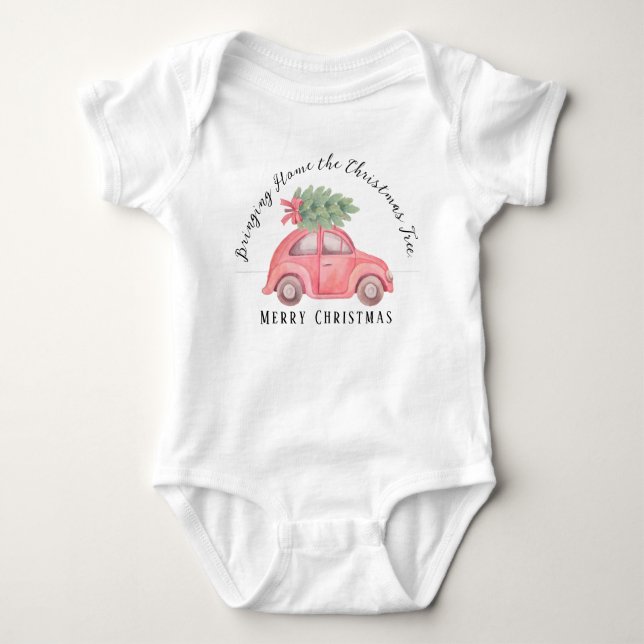 Brining Home The Christmas Baby Jersey Bodysuit (Front)
